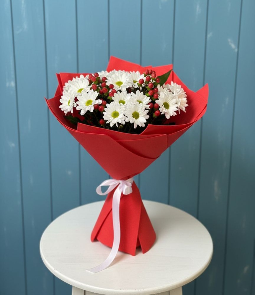 Букет цветов из: Хризантемы в Алмазном