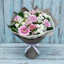 Букет цветов из:  Герберы, Альстромерии и Хризантемы #REPLACE_PRED# Алмазном