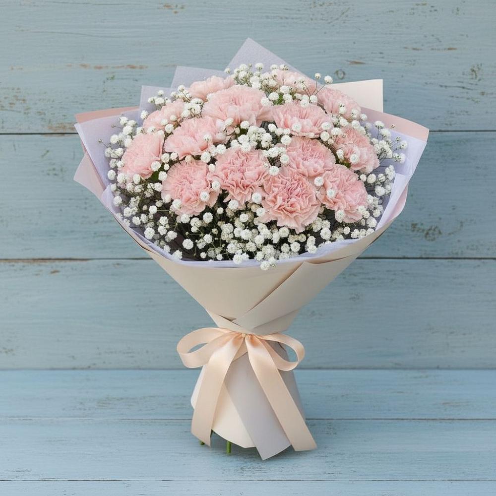 Букет цветов из: Гвоздики в Алмазном