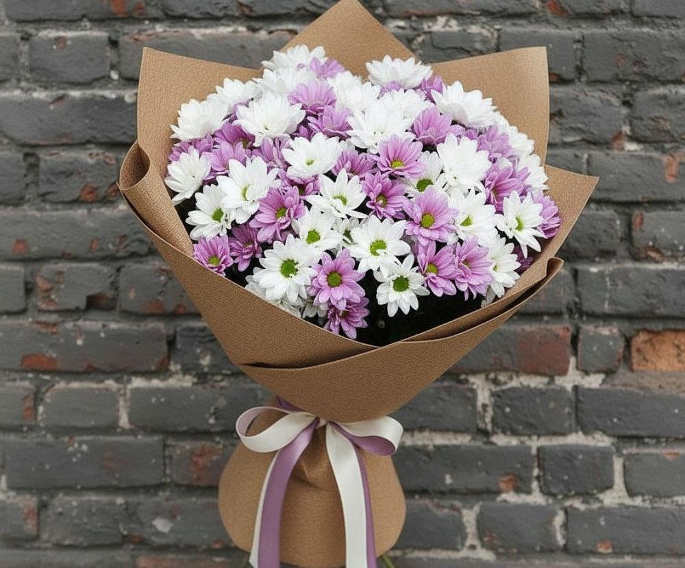 Букет цветов из: Хризантемы в Алмазном