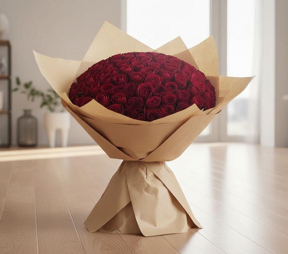 Букет 101 Красная роза в Алмазном