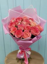 15 Розовых роз Равель в Алмазном Букет 15 Розовых роз Равель в Алмазном
